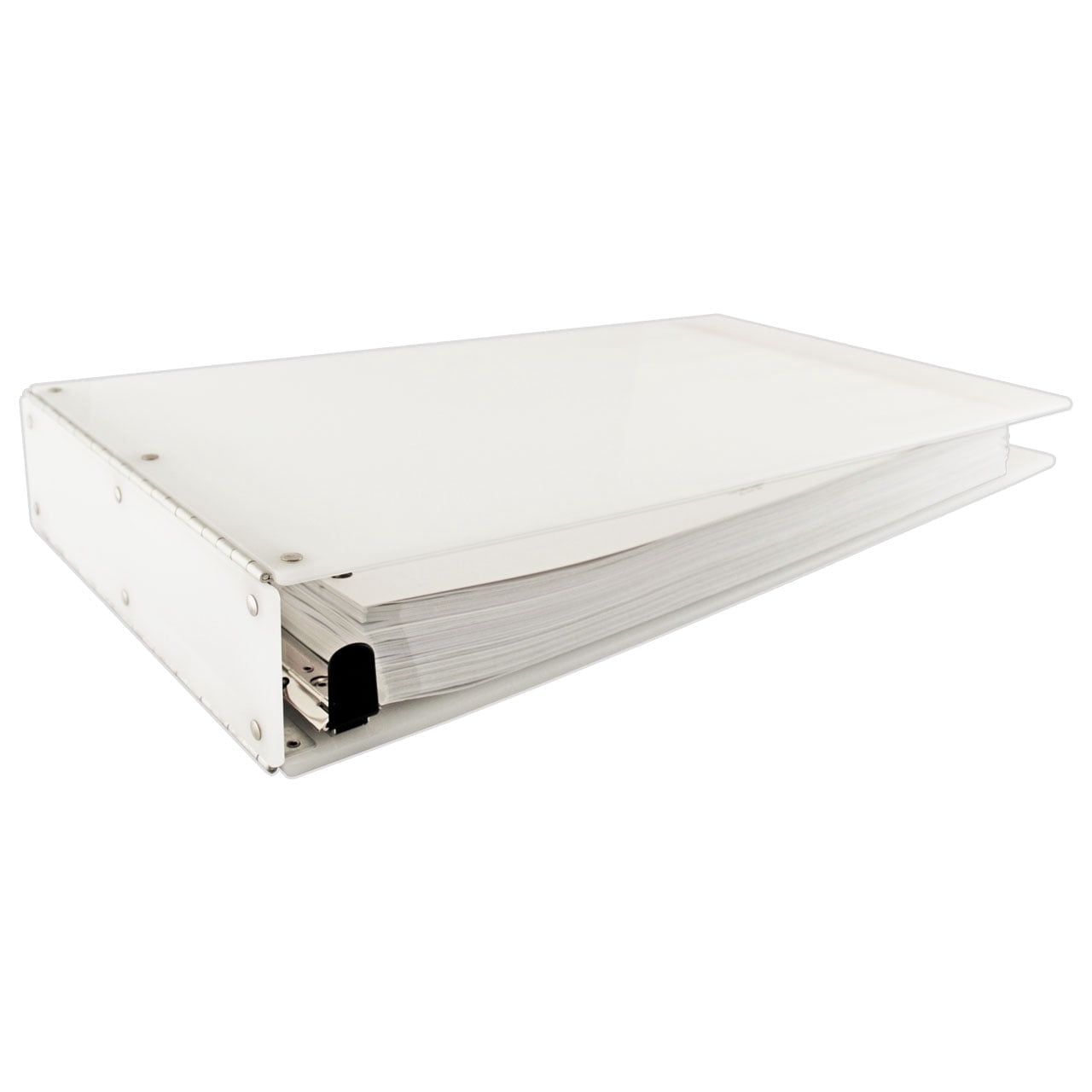 11x17 Binder Acrylic Panel Featuring a 2" EZ Comfort Locking Angle-D White