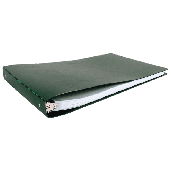 11x17 Binder Poly Panel Featuring a 1" Round Ring Green