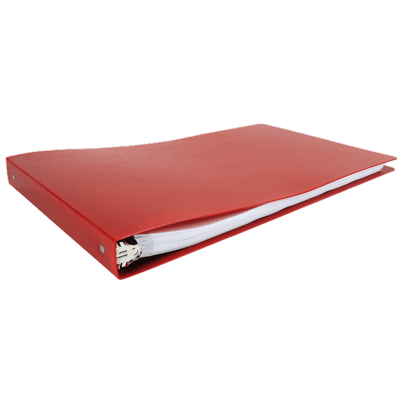 11x17 Binder Poly Panel Featuring a 1" Round Ring Red