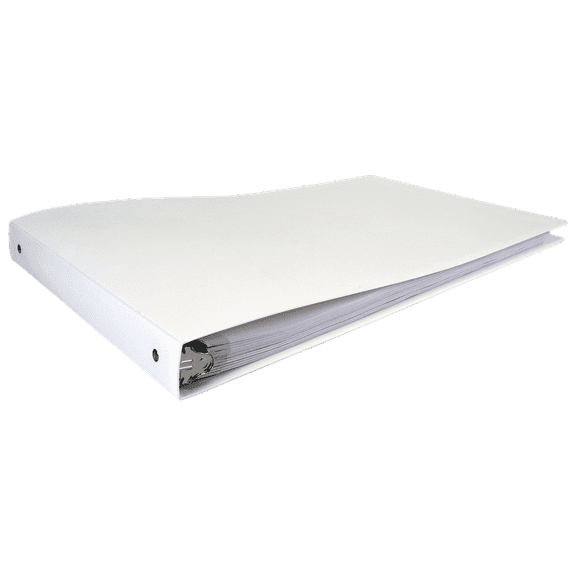 11x17 Binder Poly Panel Featuring a 1" Round Ring White