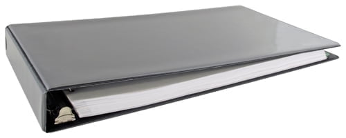 11x17 Binder Vinyl Panel with top opening pockets Featuring a 1.5" Angle-D Ring Black