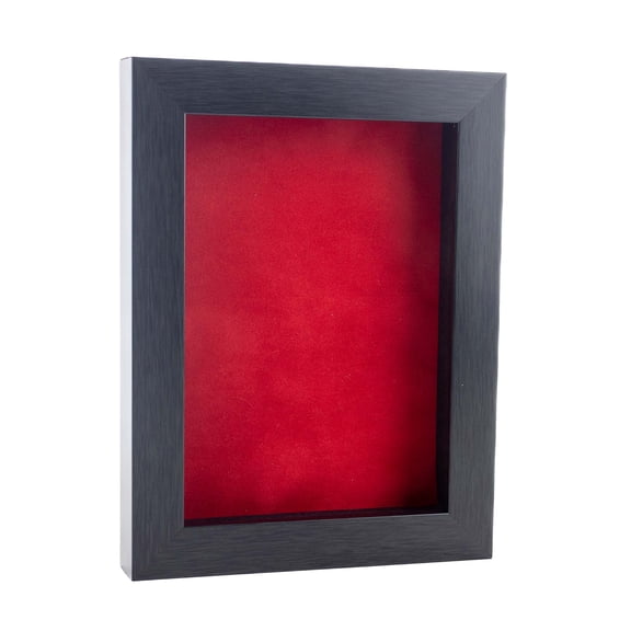11x17 Charcoal Shadowbox Frame - Shadow Box Frame Interior Size 11x17 by 7/8" Deep - Red Acid-Free