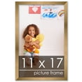 thumbnail image 1 of 11x17 Gold Bronze Wood Picture Frame - UV Acrylic, Foam Board Backing, Hanging Hardware, 1 of 9