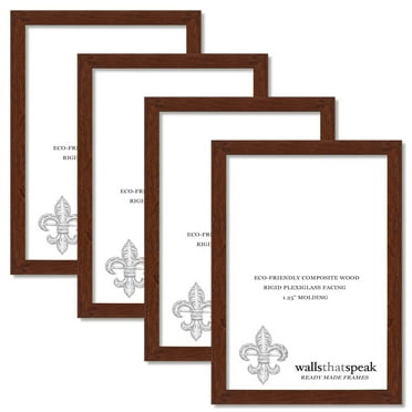 11x17 Dark Walnut Rustic Pine Picture Frame for Puzzles Posters Photos or Artwork (4-Pack)
