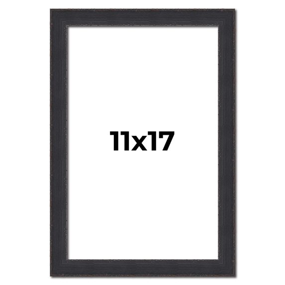 11x17 Frame Black Real Wood Picture Frame Width 1.25 Inches | Interior Frame Depth 0.5 Inches |