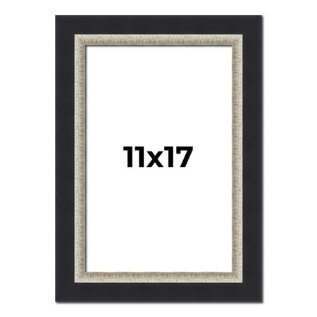 11x17 Frame Black Real Wood Picture Frame Width 2.25 Inches | Interior Frame Depth 0.5 Inches |