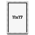 thumbnail image 1 of 11x17 Frame Brushed Silver Solid Wood Picture Frame | 0.75 Inch Moulding Width | Rabbet Depth 0.75, 1 of 5
