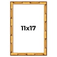 thumbnail image 1 of 11x17 Frame Gold Bamboo Solid Wood Picture Frame | 1 Inch Moulding Width | Interior Frame Depth, 1 of 8