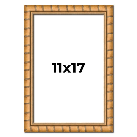 11x17 Frame Gold Real Wood Picture Frame Width 1.5 inches | Interior Frame Depth 0.5 inches |