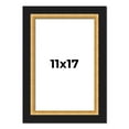 thumbnail image 1 of 11x17 Frame Gold Real Wood Picture Frame Width 2.25 Inches | Interior Frame Depth 0.5 Inches |, 1 of 8