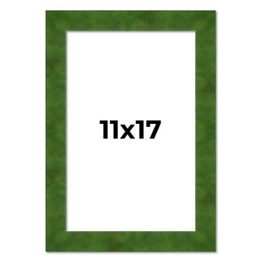 11x17 Frame Green Burl Solid Wood Picture Frame | 1.75 Inches Moulding Width | Interior Frame Depth