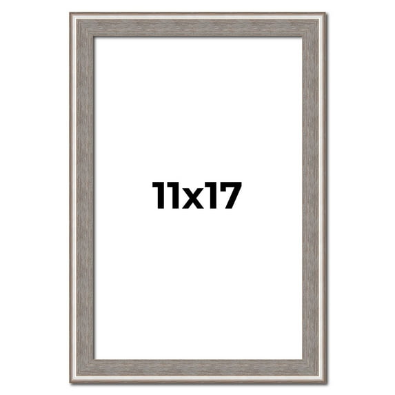 11x17 Frame Grey Real Wood Picture Frame Width 1.25 inches | Interior Frame Depth 0.5 inches | Hans
