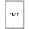thumbnail image 1 of 11x17 Frame Silver Grey Distressed Solid Wood Picture Frame | 0.75 Inch Moulding Width | Interior, 1 of 8