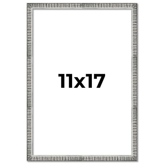 11x17 Frame Silver Picture Frame - Complete Modern Photo Frame Includes UV Acrylic Shatter Guard