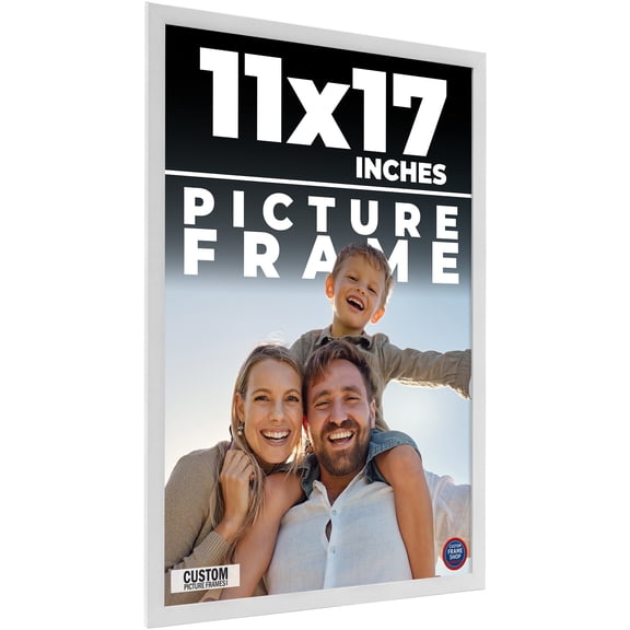 11x17 Frame White Solid Wood Picture Frame Includes UV Acrylic Shatter Guard Front, Acid Free Foam