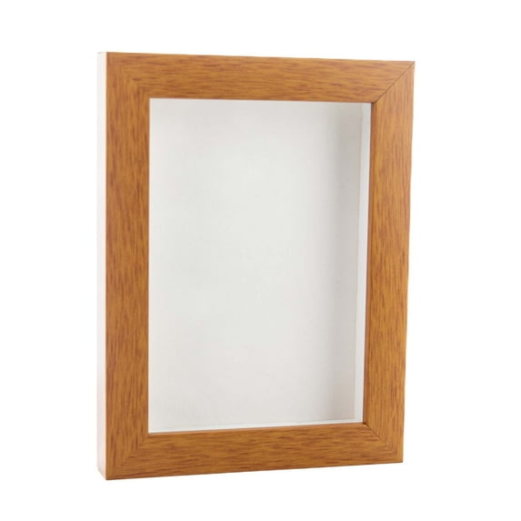 11x17 Honey Pecan Shadowbox Frame - Interior Size 11x17 with 5/8" Usable Depth - White Acid-Free Suede Backing