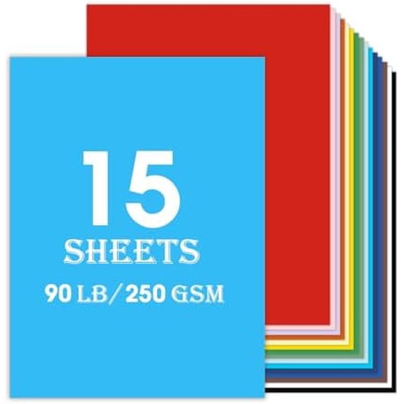 11x17 Large Cardstock A3 Color Paper Colored Card Stock 15 Sheets Multi-Color Poster Paper Sheets 15 Colors 80lb Thick Printer Paper Display Board for Art and Crafts, Exhibits