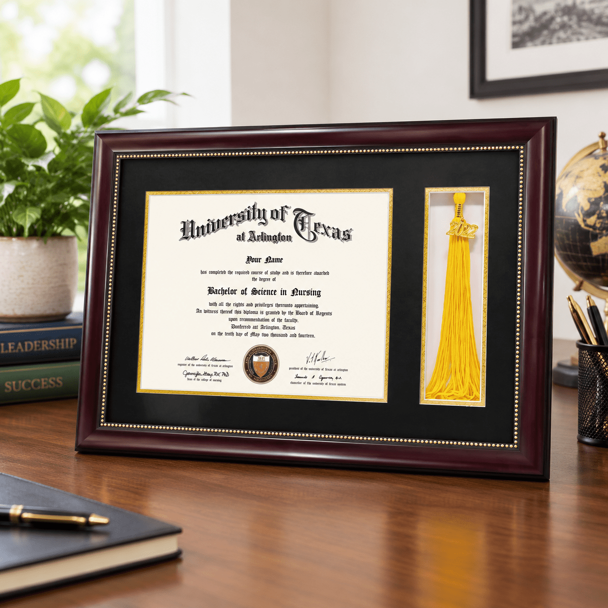 11x17 Mahogany Diploma Frame With Tassel Holder For 8.5x11 Certificate ...