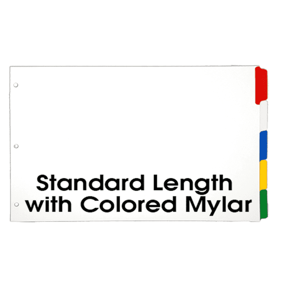11x17 Multi Colored 5 Tabbed Dividers (10 per Package) With Holes