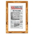 thumbnail image 1 of 11x17 Newspaper Frame With Mat Solid Wood - Matte Gold Bamboo Finish - Matches Any Decor - Size, 1 of 7