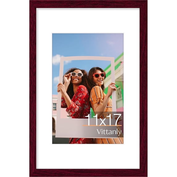 11x17 Picture Frame, Engineered Wood with Shatter Resistant Plexiglass ...