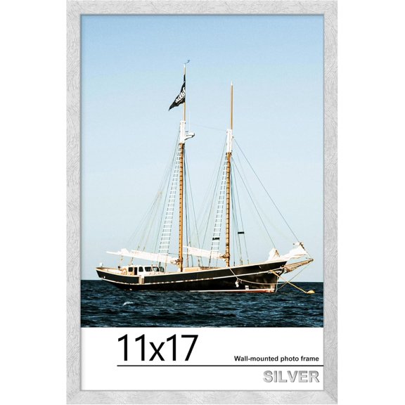 11x17 Picture Frame, Photo Frame for Wall Mounting Display, Silver