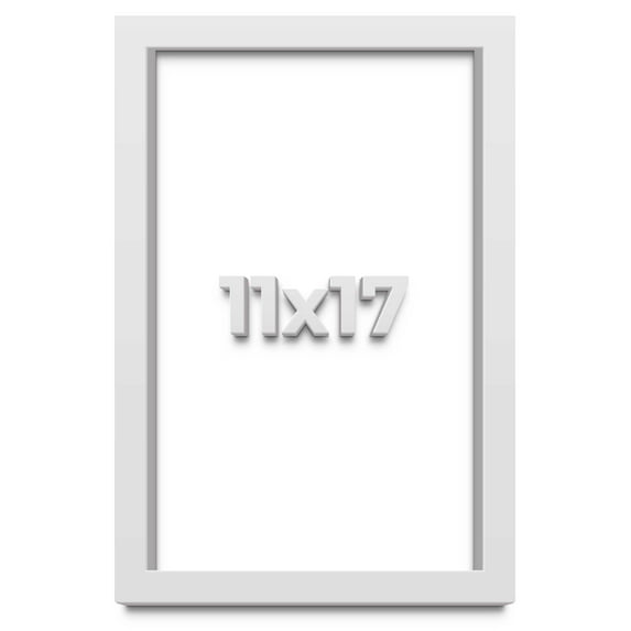 11x17 Shadow Box High Gloss White Display Frame | 1.625 Inches Deep | 1 Inch Moulding Width | Solid
