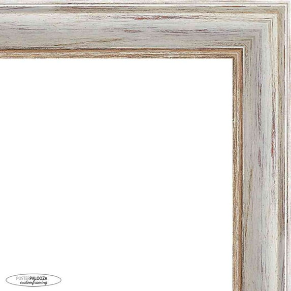 11x17 Weathered White Picture Frame - UV Acrylic, Foam Board Backing, Hanging Hardware