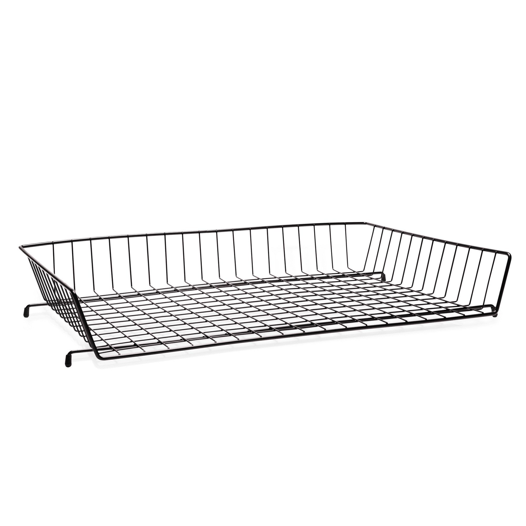 Ruby Paulina Stackable Wire Basket Tray | Black Metal Organizer for 11x17 Paper, Legal Documents, Mail & Files | Durable Office Desk Accessory with Non-Slip Feet