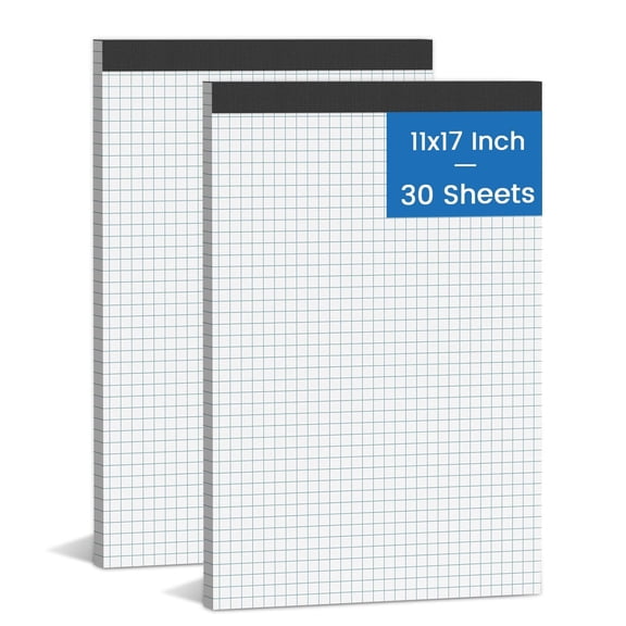 11x17 inch graph paper, 4x4 grid, 30 sheets of large-size graph paper, 11 inch x 17 inch engineering paper, blueprint graph paper, suitable for drawing, drafting, engineering drawings and planning.
