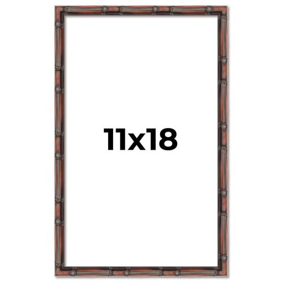 11x18 Frame Brown Bamboo with Dark Coffee/Walnut Finish | Solid Wood Picture Frame Width 0.75
