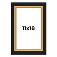 thumbnail image 1 of 11x18 Frame Gold Real Wood Picture Frame Width 2.25 Inches | Interior Frame Depth 0.5 Inches |, 1 of 8