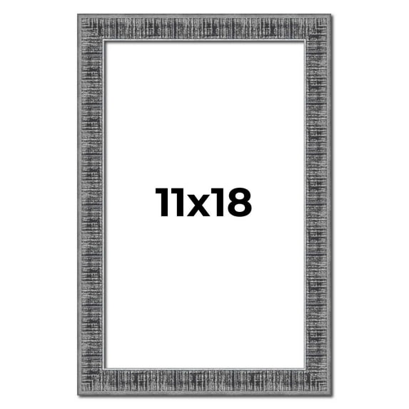 11x18 Frame Silver Black Rustic Sonoma Solid Wood Picture Frame | 1.5 Inch Moulding Width |
