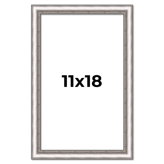 11x18 Frame Silver Real Wood Picture Frame Width 1.25 Inches | Interior Frame Depth 0.5 Inches |
