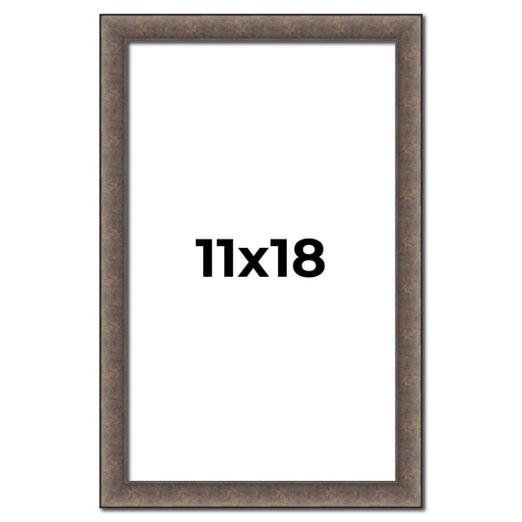 11x18 Frame Silver Real Wood Picture Frame Width 1.25 Inches | Interior Frame Depth 0.5 Inches |