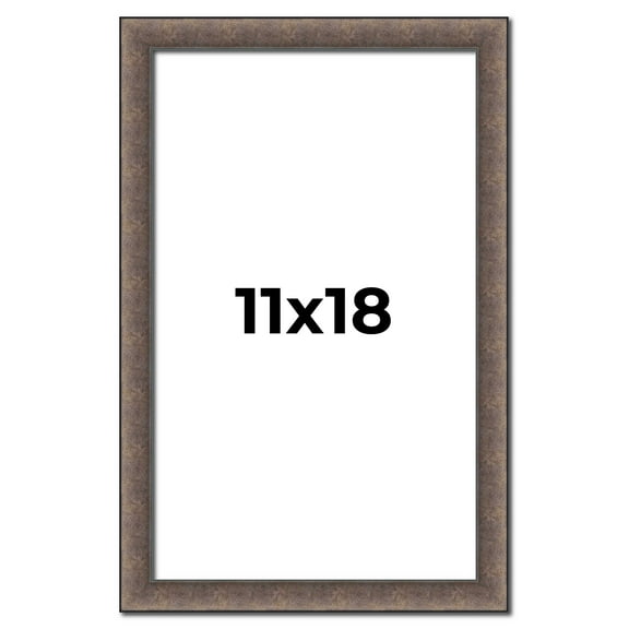 11x18 Frame Silver Real Wood Picture Frame Width 1.25 Inches | Interior Frame Depth 0.5 Inches |