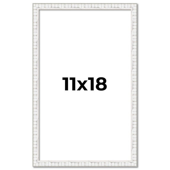 11x18 Frame White Real Wood Picture Frame Width 0.75 inches | Interior Frame Depth 0.5 inches |