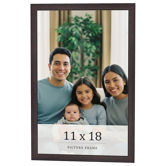 11x18 Rustic Brown Real Wood Picture Frame Width 0.75 inches | Interior Frame Depth 0.5 inches |