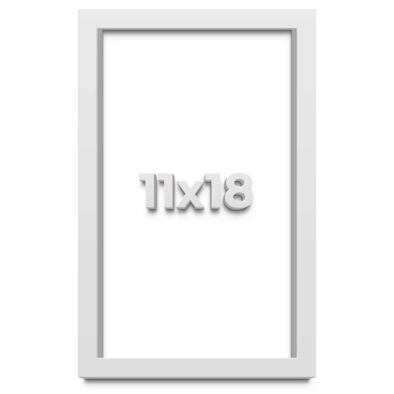 11x18 Shadow Box High Gloss White Display Frame | 1.625 Inches Deep | 1 Inch Moulding Width | Solid