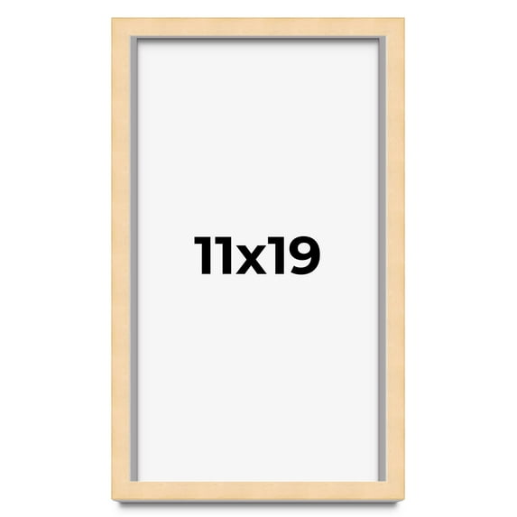 11x19 Frame Beige Real Wood Picture Frame Width 0.75 inches | Interior Frame Depth 0.5 inches |