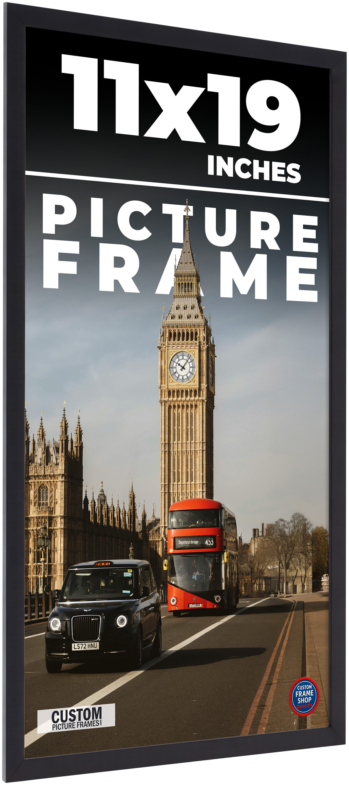 11x19 Frame Black Real Wood Picture Frame Width 0.75 inches | Interior ...