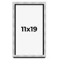 thumbnail image 1 of 11x19 Frame Brushed Silver Solid Wood Picture Frame | 0.75 Inch Moulding Width | Rabbet Depth 0.75, 1 of 5