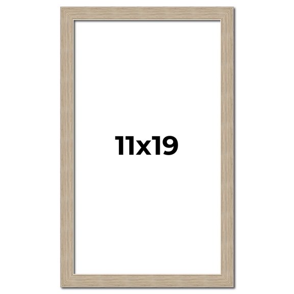 11x19 Frame Grey Solid Wood Picture Frame Width 1 Inches | Interior Frame Depth 0.5 Inches |