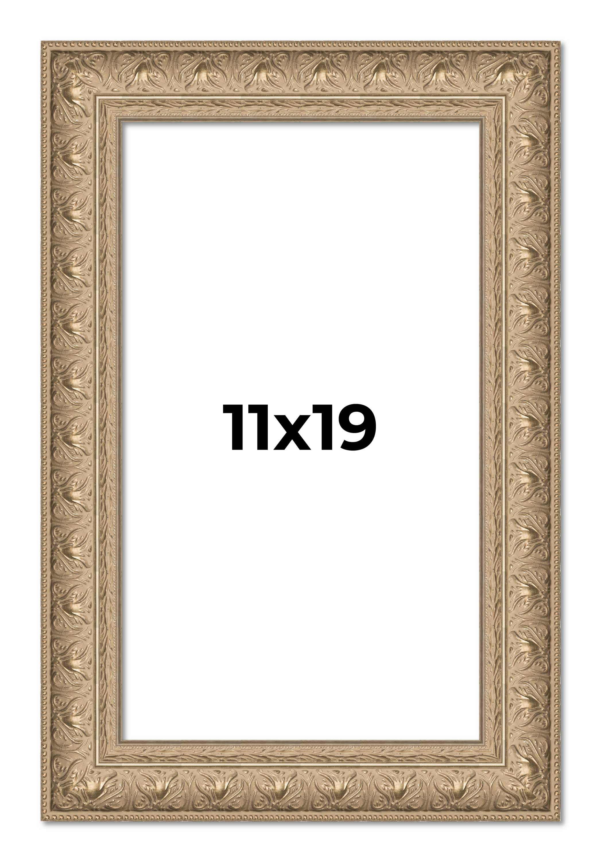11x19 Frame Ornate Silver Beaded Solid Wood Picture Frame Width 2.5 ...