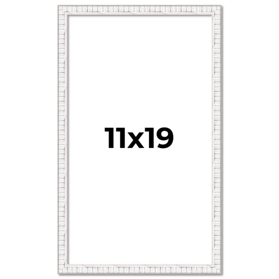 11x19 Frame White Real Wood Picture Frame Width 0.75 inches | Interior Frame Depth 0.5 inches |