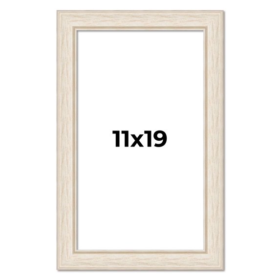 11x19 Frame White Real Wood Picture Frame Width 1.75 inches | Interior Frame Depth 0.5 inches |