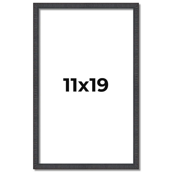 11x19 Rustic Brown Real Wood Picture Frame Width 0.75 inches | Interior Frame Depth 0.5 inches |