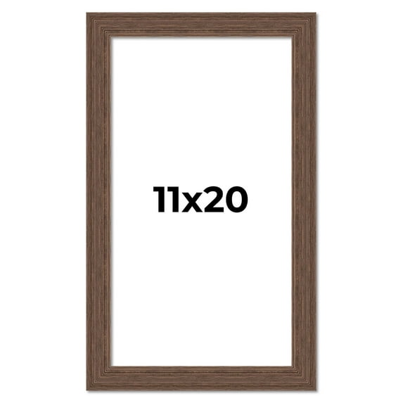 11x20 Farmhouse Brown Solid Wood Picture Frame Width 1.5 Inches | Interior Frame Depth 0.5 Inches |