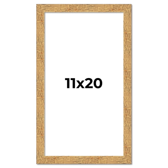 11x20 Frame Beige Real Wood Picture Frame Width 1.25 inches | Interior Frame Depth 0.5 inches |