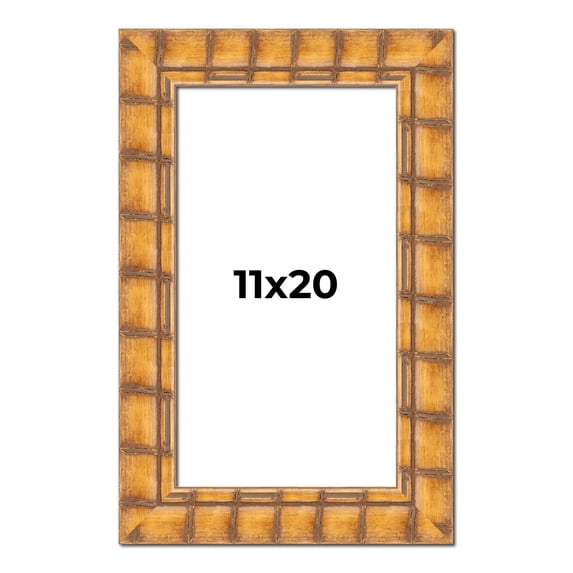11x20 Akira Natural Picture Frame - Contemporary Picture Frame Complete With UV Acrylic, Foam Board Backing, &